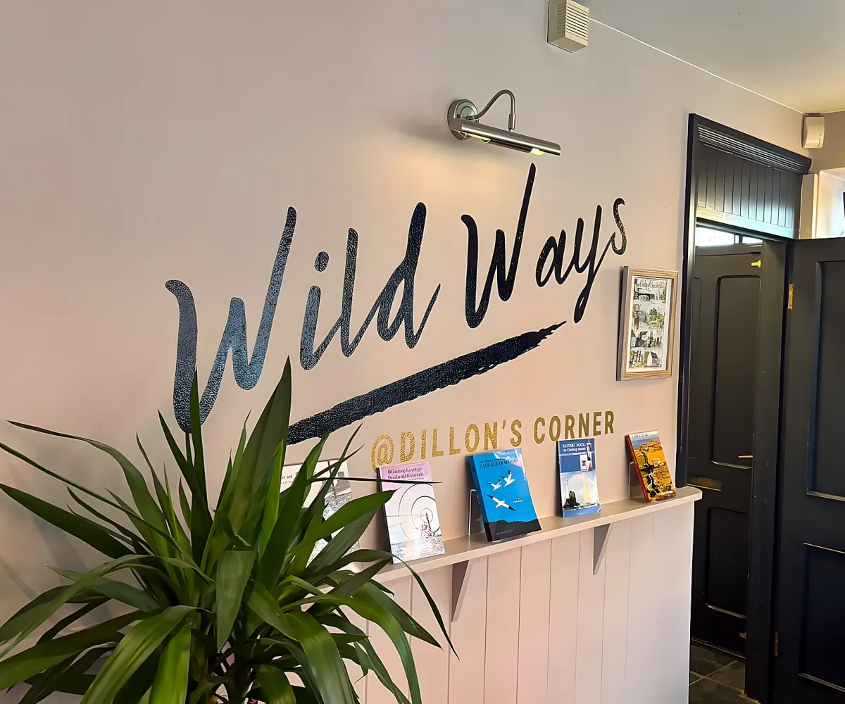 The Wild Ways sign in the upstairs dining room
